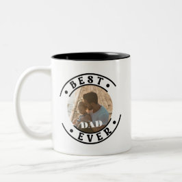 Best Dad Ever Modern Photo Vaderdag Tweekleurige Koffiemok