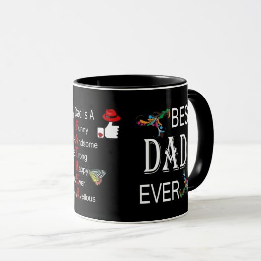 Best dad ever mok - Fathers day gifts - DAM066 (Voorkant rechts)