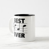 Best DAD Ever Music Gifts Tweekleurige Koffiemok (Voorkant links)