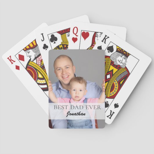 Best Dad Ever Name Quote Family Design Pokerkaarten (Achterkant)