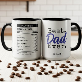 Best Dad Ever Nutrition Facts Father's Day Mok