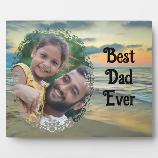 Best Dad Ever Ocean Sunset 0735 Fotoplaat (Voorkant)