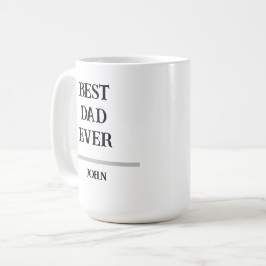 Best Dad Ever Personalized Custom NameCoffee Mug Koffiemok (Voorkant links)