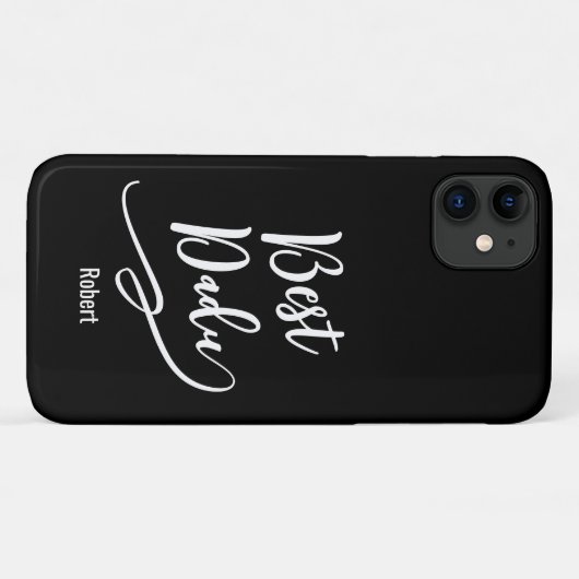  Best Dad Ever Personalized name elegant black Case-Mate iPhone Case (Achterkant (horizontaal))