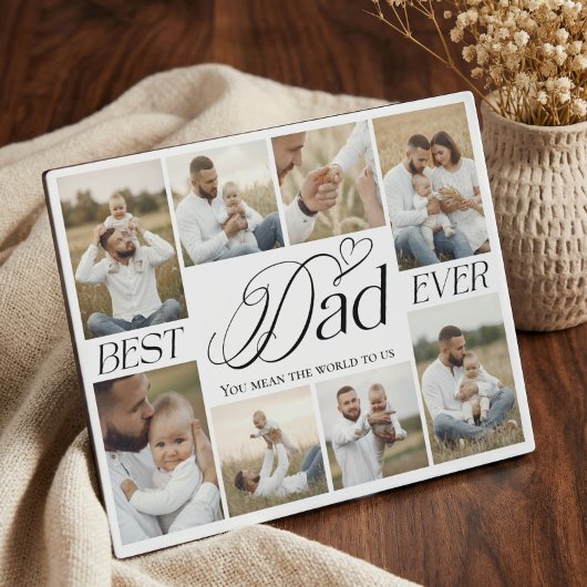 Best Dad Ever Personalized Photo Collage keepsake Fotoplaat