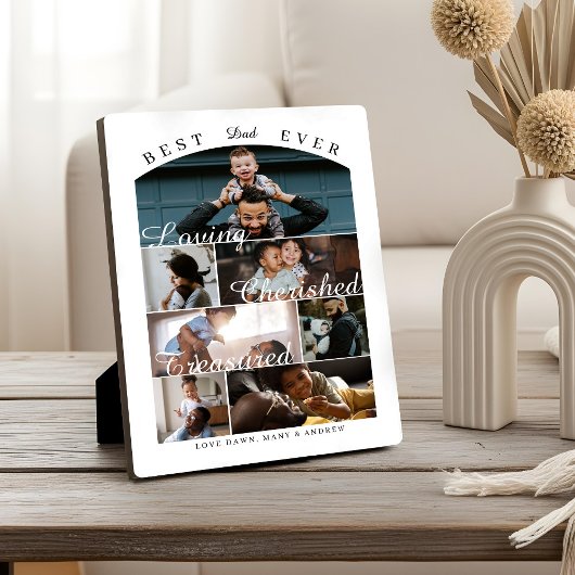 Best Dad Ever Personalized Photo Memory Collage Fotoplaat