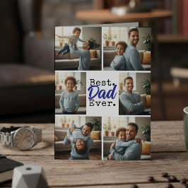 Best Dad Ever Photo Collage Birthday Father's Day Kaart