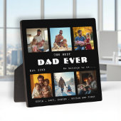 Best Dad Ever Photo Collage Black Plaque Fotoplaat
