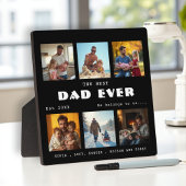 Best Dad Ever Photo Collage Black Plaque Fotoplaat