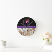 Best Dad Ever Photo Collage Custom Father’s Day Ronde Klok (Huis)