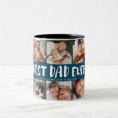 Best Dad Ever Photo Collage Father’s Day Gift  Tweekleurige Koffiemok (Center)