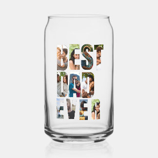 Best Dad Ever | Photo Collage Placeholder Template Blikvorm Glas
