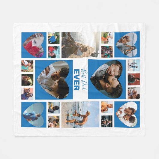 Best Dad Ever Photo Collage Vaderdag Fleece Deken (Voorkant (Horizontaal))
