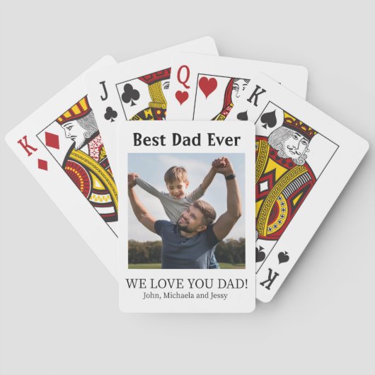 Best Dad Ever Photo Collage Vaderdag Gift Pokerkaarten (Achterkant)