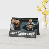 Best Dad Ever Photo Collage Vaderdag Kaart (Gele Bloem)