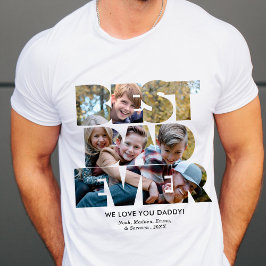 Best Dad Ever Photo Collage Vaderdag T-shirt