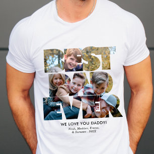 Best Dad Ever Photo Collage Vaderdag T-shirt