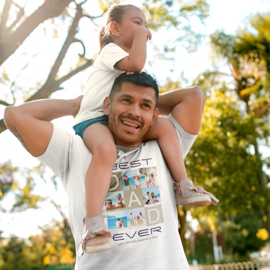 Best Dad Ever Photo Collage Vaderdag T-shirt