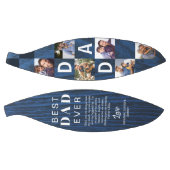 Best Dad Ever Photo Collage Woodgrain Personalize  Basketbal (Panelen)