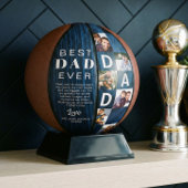 Best Dad Ever Photo Collage Woodgrain Personalize  Basketbal