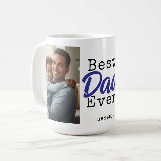 Best Dad Ever Photo Father's Day Koffiemok (Voorkant links)
