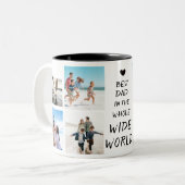 Best Dad Ever Photo Grid Vaderdag Cadeau Tweekleurige Koffiemok (Voorkant links)