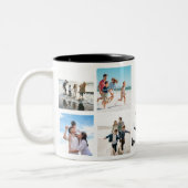 Best Dad Ever Photo Grid Vaderdag Cadeau Tweekleurige Koffiemok (Links)