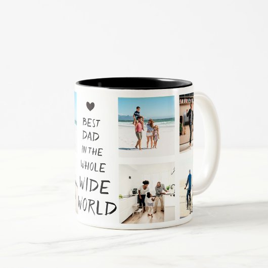 Best Dad Ever Photo Grid Vaderdag Cadeau Tweekleurige Koffiemok