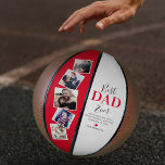 Best Dad Ever Photo Keepsake Basketball Basketbal<br><div class="desc">Father's day keepsake basketball gift featuring a 5 families foto collage,  the message "best dad ever",  a modern saying that reads "some men are born father's,  and that someone is you!",  with a cute red heart,  and your childs name.</div>