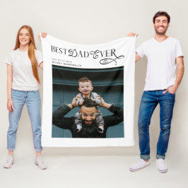 Best Dad Ever Photo Modern Fathers Day Gifts Fleece Deken