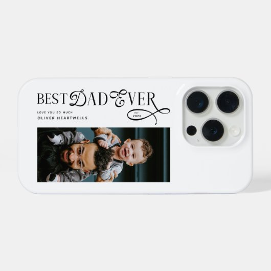  Best Dad Ever Photo Modern Fathers Day Gifts iPhone Hoesje (Achterkant horizontaal)