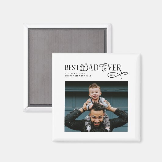 Best Dad Ever Photo Modern Fathers Day Gifts Magneet (Voorkant / Achterkant)