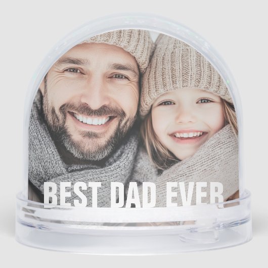 Best dad ever photo sneeuwbol (Achterkant)