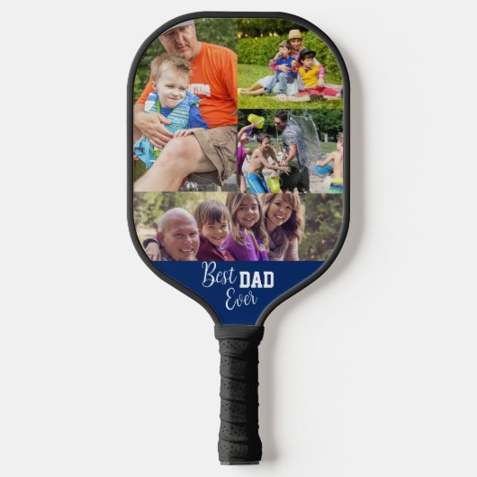 Best DAD ever Photo Template Navblue Pickleball Paddle (Voorkant)