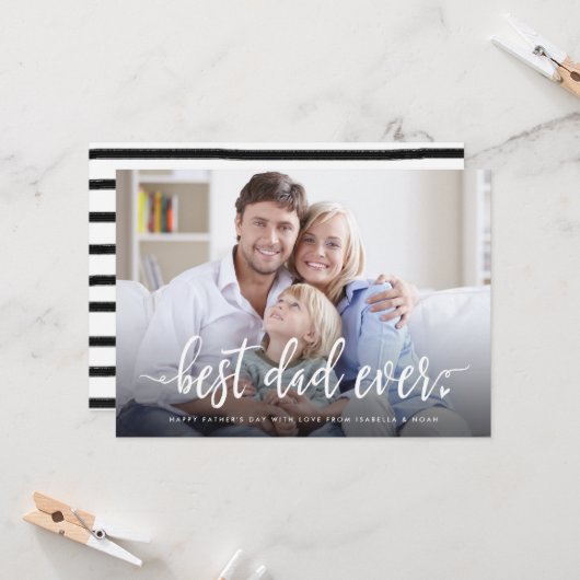 Best Dad Ever Photo Vaderdag Kaart (Voorkant / Achterkant in situ)