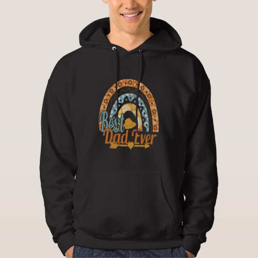 Best Dad Ever Rainbow Daddy Papa Father s Day 2023 Hoodie (Voorkant)