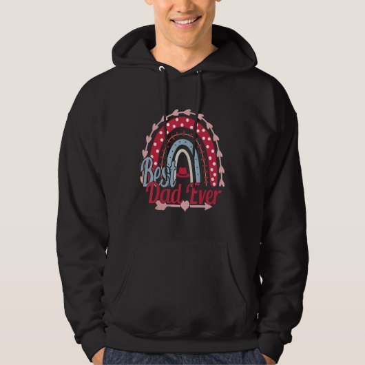 Best Dad Ever Rainbow Daddy Papa Father s Day 2023 Hoodie (Voorkant)