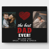 Best Dad Ever Red Heart Black 2 Foto Fotoplaat (Voorkant)