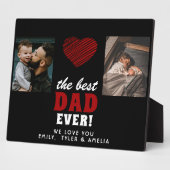 Best Dad Ever Red Heart Black 2 Foto Fotoplaat (Zijkant)