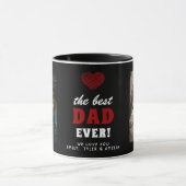 Best Dad Ever Red Heart Black 2 Foto Mok (Midden)