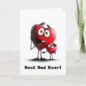 Best Dad Ever Red Hearts Father’s Day Card Feestdagen Kaart (Voorkant)