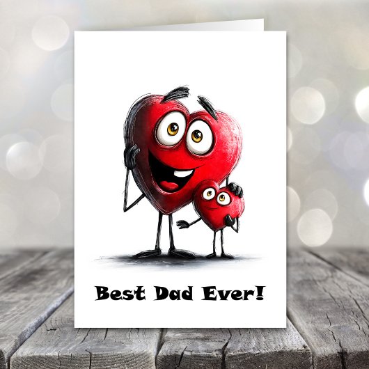 Best Dad Ever Red Hearts Father’s Day Card Feestdagen Kaart