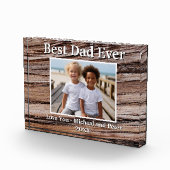 Best Dad Ever rustieke houten graan foto sjabloon (Rechts)