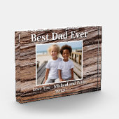 Best Dad Ever rustieke houten graan foto sjabloon (Links)