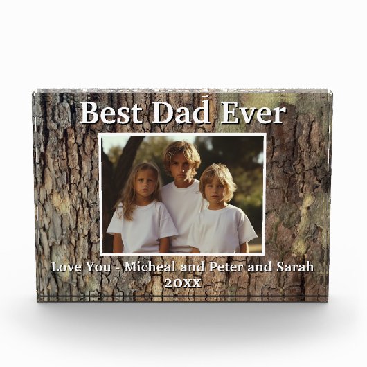 Best Dad Ever rustieke houten graan foto sjabloon (Voorkant)