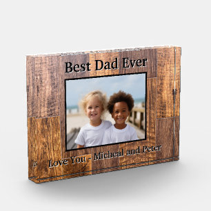 Best Dad Ever rustieke houten graan foto sjabloon