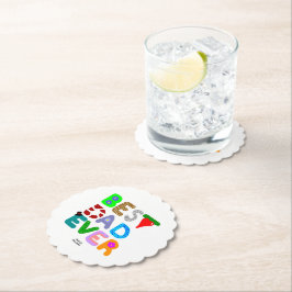 Best Dad Ever Scalloped Round Paper Coaster Kartonnen Onderzetters