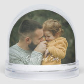 Best Dad Ever Script Father's Day 2 Photo Sneeuwbol (Voorkant)