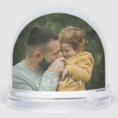 Best Dad Ever Script Father's Day 2 Photo Sneeuwbol (Achterkant)
