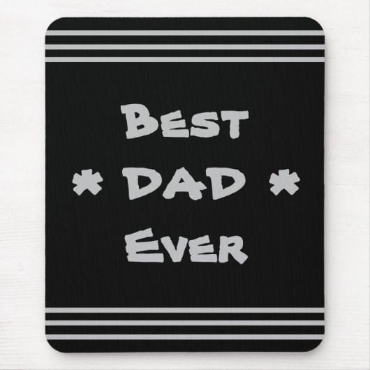 'Best Dad Ever' Simple Elegant Modern Grijs & Zwar Muismat (Voorkant)